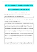 NR 511 Week 2 SNAPPS WRITTEN ASSIGNMENT TEMPLATE.