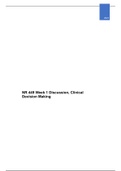 NR 449 Week 1 Discussion, Clinical Decision Making (latest2022/20232)complete solution