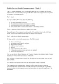 Public Service Health Announcement  :  Week 5  This is a two-part assignment. Part 1 is a narrative report and Part 2 is a public service health announcement. You will identify and explain the effect of the water supply on the development of cholera in de