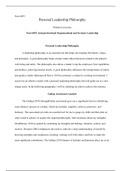 WK6Assgn.docx  Nurs-6053  Personal Leadership Philosophy  Walden University  Nurs-6053: Interprofessional Organizational and Systems Leadership  Personal Leadership Philosophy  A leadership philosophy is an essential tool that helps one translate the beli