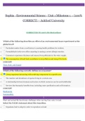 Sophia - Environmental Science - Unit 1 Milestone 1 – (100% CORRECT) – Ashford University | Environmental Science - Unit 1 Milestone 1 – (100% CORRECT)