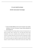  CIS 505 Assignment Week 8  St. Luke s Health Caew Systemy.docx   St. Lukes Health Care System  CIS 505: Communication Technologies  1.Assess the probable difficulties of the St. Lukes IT executives view of wireless networking as a key lever in their ques