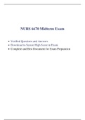 NURS 6670 Midterm Exam (Latest, 2020) / NURS 6670N Midterm Exam / NURS6670 Midterm Exam / NURS6670N Midterm Exam (75 Q & A, Verified and 100% Correct Answers)