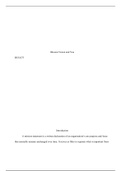  Week 1 Paper.docx   Mission Vision and You  BUS/475  Introduction  A mission statement is a written declaration of an organization's core purpose and focus that normally remains unchanged over time. It serves as filter to separate what is important fr