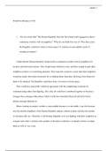  worldciv HW 5questions.docx    World Civilization 115.01  1. The text states that "The Roman Republic from the first found itself engaged in almost continuous warfare with its neighbors." Why do you think this was so? Was there more the Republic co