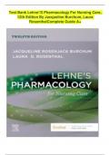 Test Bank Lehne'S Pharmacology For Nursing Care, 12th Edition By Jacqueline Burchum, Laura Rosenthal /LATEST UPDATE 2024