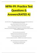 NFPA-99: Practice Test Questions & Answers(RATED A)