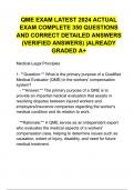 QME EXAM LATEST 2024 ACTUAL EXAM COMPLETE 350 QUESTIONS AND CORRECT DETAILED ANSWERS (VERIFIED ANSWERS) |ALREADY GRADED A+