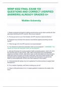 NRNP 6552 FINAL EXAM 150  QUESTIONS AND CORRECT (VERIFIED  ANSWERS) ALREADY GRADED A+ Walden University