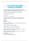 CPMA PRACTICE EXAM A QUESTIONS WITH CORRECT ANSWERS