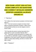 HESI EXAM LATEST 2024 ACTUAL EXAM COMPLETE 350 QUESTIONS AND CORRECT DETAILED ANSWERS (VERIFIED ANSWERS) |ALREADY GRADED A+