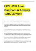 HRCI - PHR Exam Questions & Answers 100% Correct!!