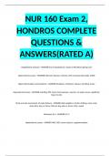 NUR 160 Exam 2, HONDROS COMPLETE QUESTIONS & ANSWERS(RATED A)