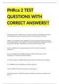 PHRca 2 TEST QUESTIONS WITH CORRECT ANSWERS!!