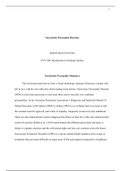 Narcissistic peronality disorders final draft.docx    Narcissistic Personality Disorder  Grand Canyon University  UNV-506: Introduction to Graduate Studies   Narcissistic Personality Disorders  The word narcissism derives from a Greek mythology character 