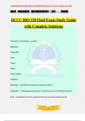 DCCC BIO 150 Final Exam Study Guide with Complete Solutions