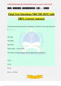 Final Test Questions NRCME DOT with 100% Correct Answers