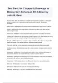  Test Bank for Chapter 6 (Gateways to Democracy) Enhanced 5th Edition by John G. Geer