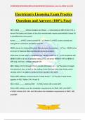 Electrician's Licensing Exam Practice Questions and Answers (100% Pass)