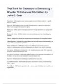 Test Bank for Gateways to Democracy - Chapter 13 Enhanced 5th Edition by John G. Geer