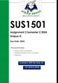 SUS1501 Assignment 3 (QUALITY ANSWERS) Semester 2 2024