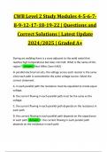 CWB Level 2 Study Modules 4-5-6-7- 8-9-12-17-18-19-22 | Questions and Correct Solutions | Latest Update 2024/2025 | Graded A+