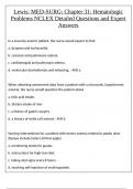 Lewis: MED-SURG: Chapter 31: Hematologic Problems NCLEX Detailed Questions and Expert Answers