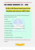 NURS 1140 Pharm Final Exam EAQs Questions and Answers (100% Pass)