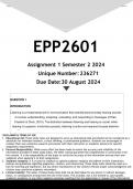 EPP2601 Assignment 1 (ANSWERS) Semester 2 2024 - DISTINCTION GUARANTEED