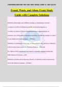 Fraud, Waste, and Abuse Exam Study Guide with Complete Solutions