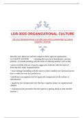 LDR-302S ORGANIZATIONAL CULTURE EXAM WITH GUARANTEED ACCURATE ANSWERS |VERIFIED