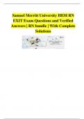 Samuel Merritt University HESI RN EXIT Exam Questions and Verified Answers | RN bundle | With Complete Solutions