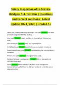 Safety Inspection of In-Service Bridges: ALL Test One | Questions and Correct Solutions | Latest Update 2024/2025 | Graded A+