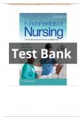 Test Bank for Fundamentals of Nursing 10th Edition by by Carol Taylor, Pamela Lynn & Jennifer L Bartlett, All Chapter 1-47, A+ guide.