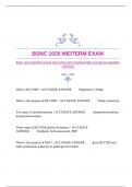 BSNC 1020 MIDTERM EXAM 2024/2025 WITH GUARANTEED ACCURATE ANSWERS |VERIFIED