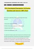 ENA Neurological Emergencies 3.0 Practice Questions and Answers (100% Pass)