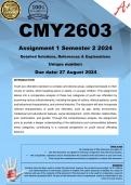 CMY2603 Assignment 1 COMPLETE ANSWERS) Semester 2 2024 - DUE 27 August 2024