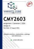 CMY2603 Assignment 1 (DETAILED ANSWERS) Semester 2 2024 - DISTINCTION GUARANTEED