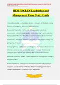 HESI / NCLEX Leadership and Management Exam Study Guide