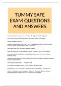 TUMMY SAFE EXAM QUESTIONS AND ANSWERS