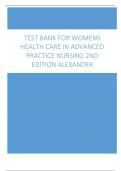 Test Bank For Womens Health Care in Advanced Practice Nursing 2nd Edition Alexander All Chapters