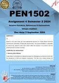 PEN1502 Assignment 4 COMPLETE ANSWERS) Semester 2 2024 - DUE 3 September 2024 