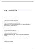 SOC 1502 -   Exam Review Questions and Answers