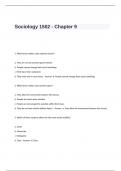 Sociology 1502 - Chapter 9 Exam Questions and Answers