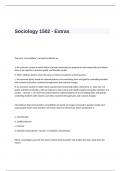 Sociology 1502 Exam Questions and Answers - Extras