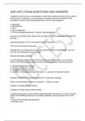 UNE UNIT 2 EXAM QUESTIONS AND ANSWERS