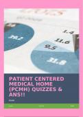 PATIENT CENTERED MEDICAL HOME (PCMH) QUIZZES & ANS!!