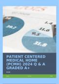 PATIENT CENTERED MEDICAL HOME (PCMH) 2024 Q & A GRADED A+