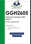 GGH2605 Assignment 2 (QUALITY ANSWERS) Semester 2 2024