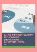 AHRQ PATIENT SAFETY INDICATORS (QUESTIONS & ANSWERS) 2024!!